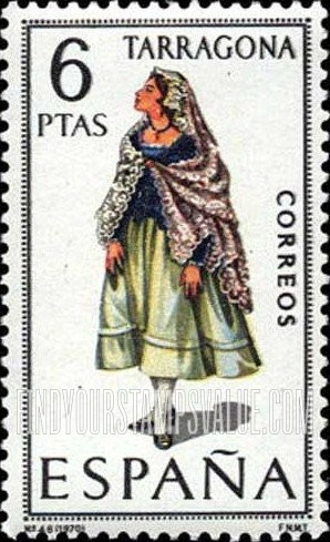 FindYourStampsValue: Regional Costumes Issue: Woman from Tarragona
