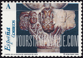 FindYourStampsValue: Roman Art of Jaca: Capital, Church of Santiago de Jaca