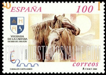 FindYourStampsValue: Carthusian Horses Type of 1998: Heads of two horses