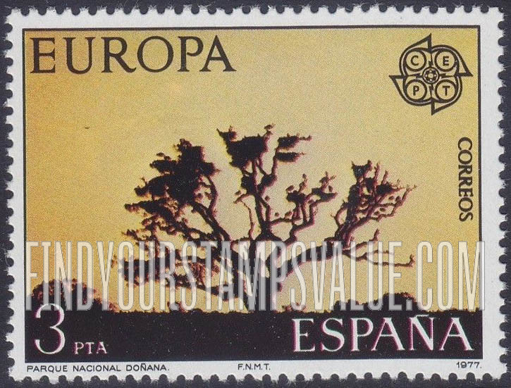 FindYourStampsValue: Europa: Tree in Doñana National Park