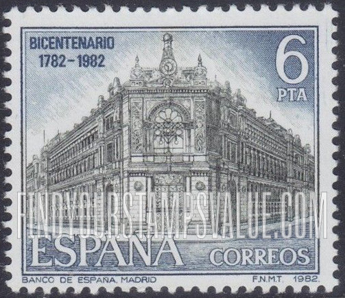 FindYourStampsValue: Landscapes and Monuments: Bank of Spain, 19th cent.