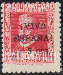 FindYourStampsValue: Revolutionary Overprints, Nationalist (Revolutionary) Forces, Semi-Postal: Lope de Vega
