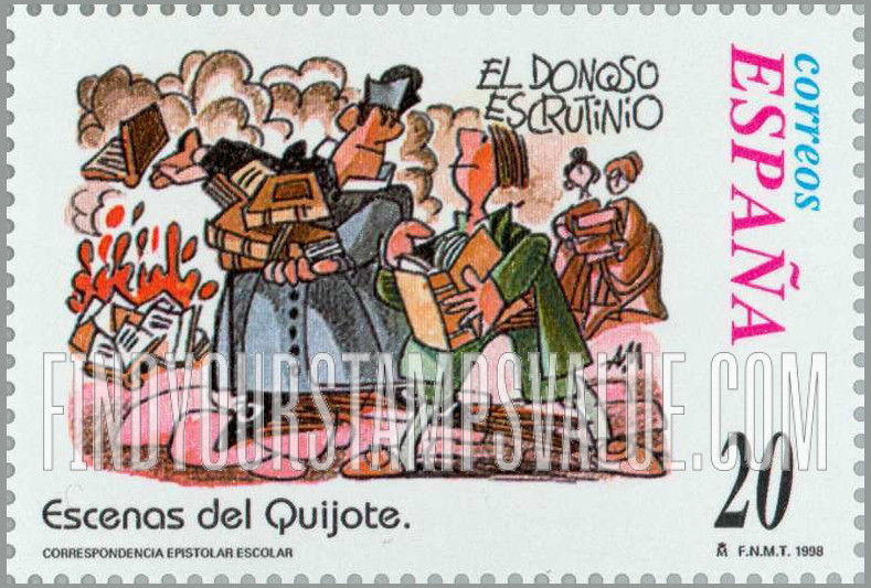 FindYourStampsValue: Letter Writing, Scenes from “Don Quixote”: “El donoso escrutinio”