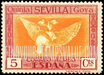 FindYourStampsValue: Air Post: Goya, Fantasy of Flight