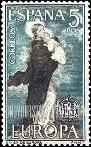 FindYourStampsValue: Europa Issue, 1963: Our Lady of Europe