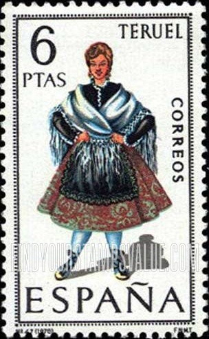 FindYourStampsValue: Regional Costumes Issue: Woman from Teruel