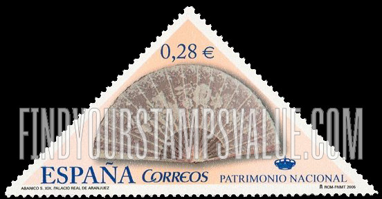 FindYourStampsValue: Fans: Fan depicting Flowers