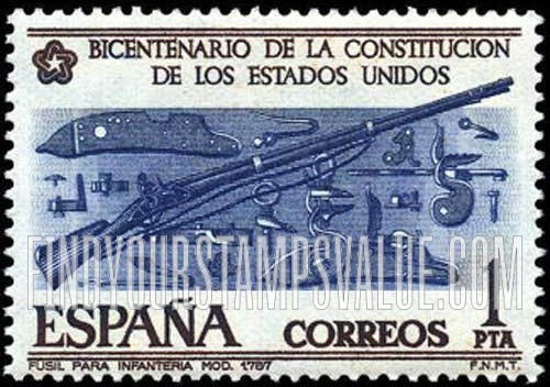 FindYourStampsValue: Spanish-made Rifle, 1757