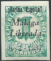 FindYourStampsValue: Revolutionary Overprints, Nationalist (Revolutionary) Forces, Malaga: Numeral