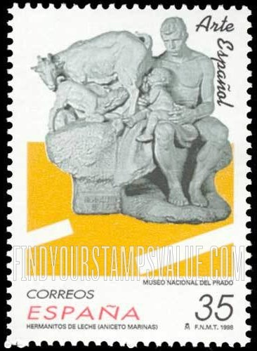 FindYourStampsValue: Sculpture, “Foster Brothers”, by Aniceto Marinas (1866-1953)