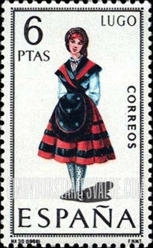 FindYourStampsValue: Regional Costumes Issue: Woman from Lugo
