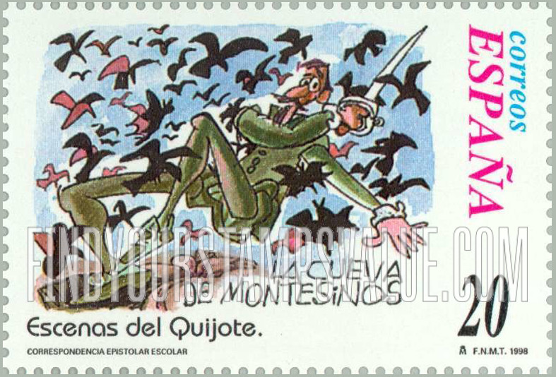FindYourStampsValue: Letter Writing, Scenes from “Don Quixote”: “La cueva de montesinos”