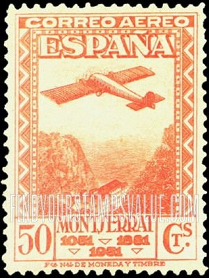 FindYourStampsValue: Air Post: Montserrat, Plane over Montserrat Pass