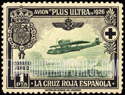 FindYourStampsValue: Air Post Semi-Postal: Red Cross, Ramon Franco’s Plane Plus Ultra