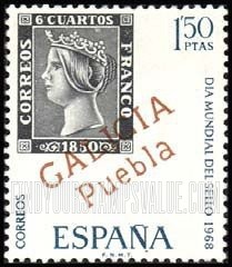 FindYourStampsValue: Spain No. 1 with Galicia Puebla Postmark