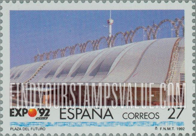 FindYourStampsValue: Expo β92, Seville: Plaza of the Future