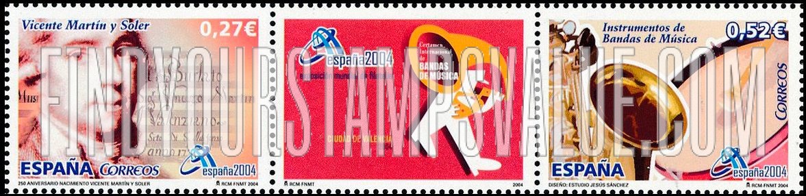 FindYourStampsValue: España 2004 International Philatelic Exhibition. Music: Illustration reduced
