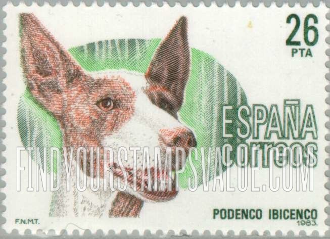 FindYourStampsValue: International Canine Exhibition, Madrid, June 1984: Iberian hound