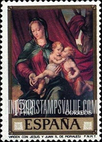 FindYourStampsValue: Morales Paintings: Madonna and Child with St. John