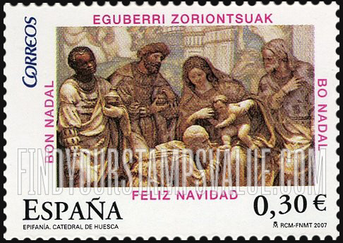 FindYourStampsValue: Altarpiece Sculpture Depicting Epiphany, by Damián Forment