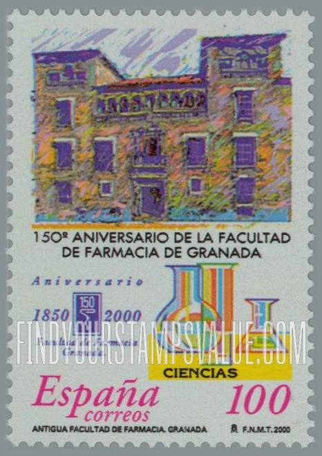 FindYourStampsValue: Pharmacy College of Granada, 150th Anniversary