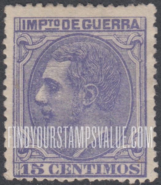 FindYourStampsValue: War Tax: King Alfonso XII