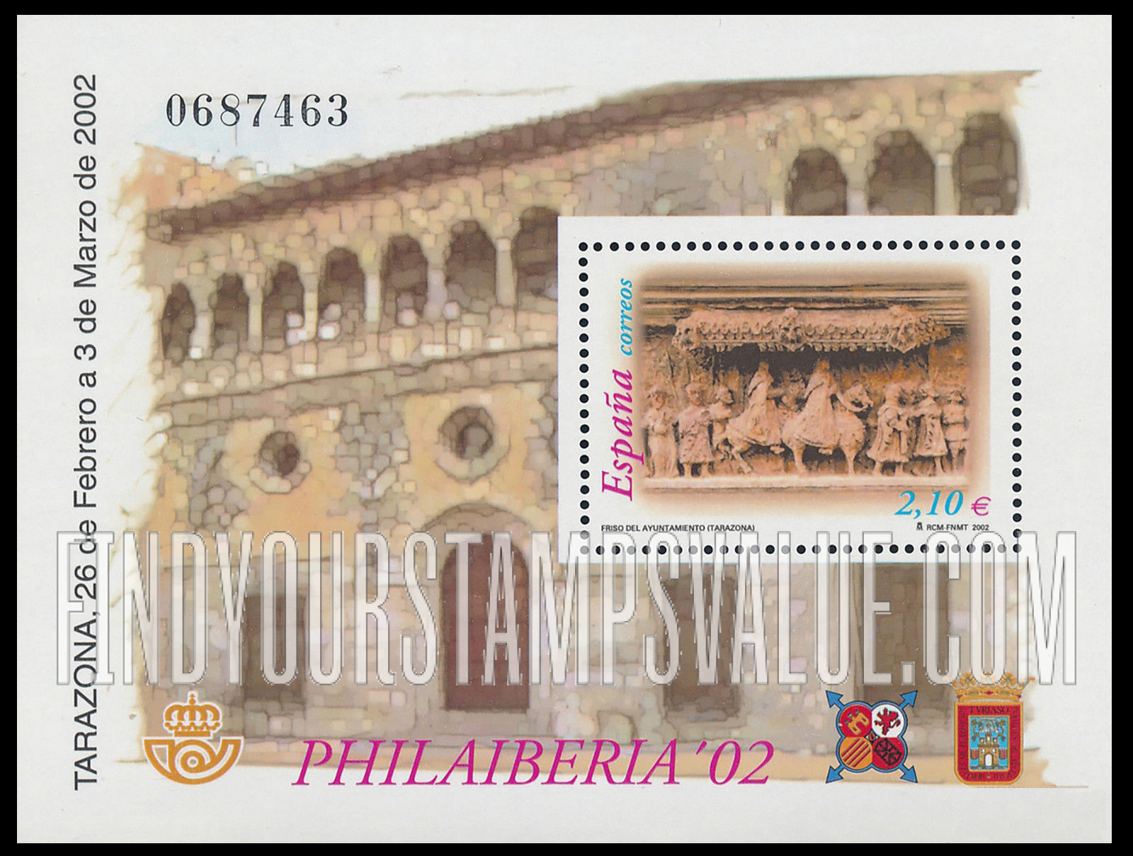 FindYourStampsValue: Tarazona Town Hall Portico