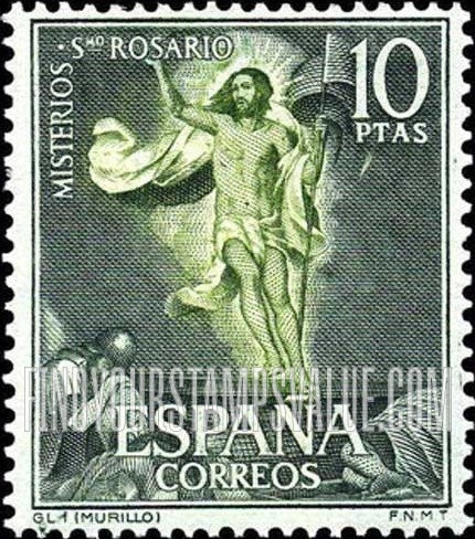 FindYourStampsValue: Mysteries of the Rosary: The Resurrection, Murillo