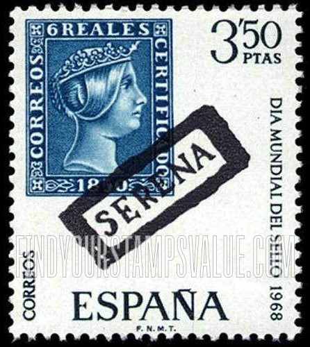 FindYourStampsValue: Spain No. 4 with Serena postmark
