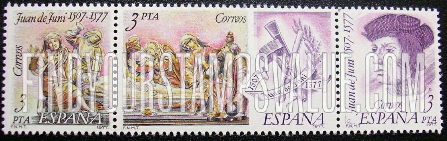 FindYourStampsValue: Detail from Burial of Christ, Burial of Christ, by de Juni, Juan de Juni