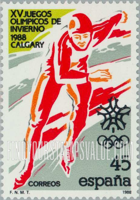 FindYourStampsValue: 1988 Winter Olympics, Calgary: Speed skater