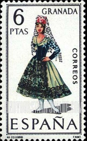 FindYourStampsValue: Regional Costumes Issue: Woman from Granada