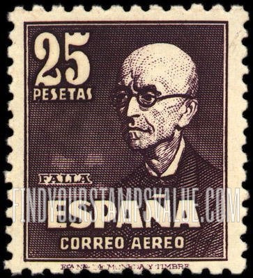 FindYourStampsValue: Air Post: Manuel de Falla
