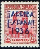 FindYourStampsValue: Revolutionary Overprints, Nationalist (Revolutionary) Forces, San Sebastian, Use in Province of Guipuzcoa: Manuel Ruiz-Zorrilla