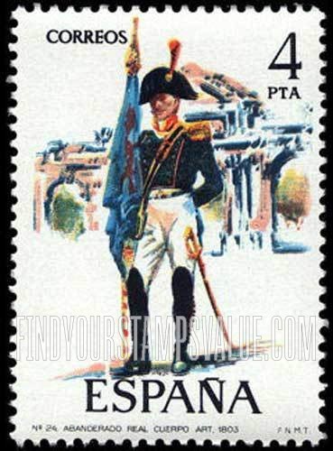 FindYourStampsValue: Artillery standard-bearer, 1803