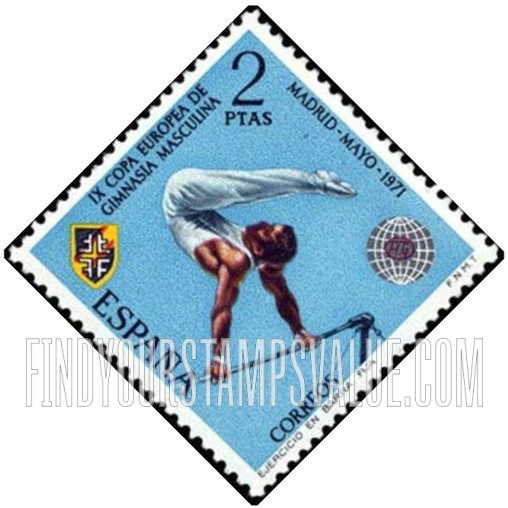 FindYourStampsValue: Gymnast on bar