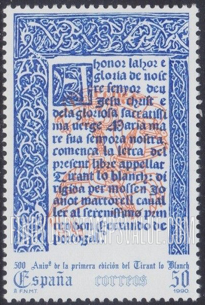 FindYourStampsValue: Novel, “Tirant lo Blanch”, 500th Anniversary