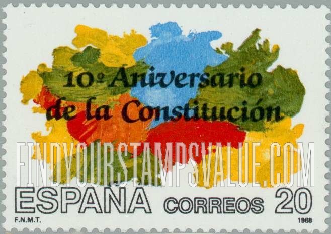 FindYourStampsValue: National Constitution, 10th Anniversary