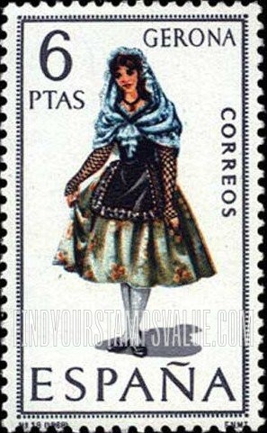 FindYourStampsValue: Regional Costumes Issue: Woman from Gerona