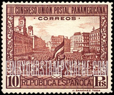 FindYourStampsValue: Puerta del Sol, Madrid, on April 14, 1931 as Republic Was Proclaimed