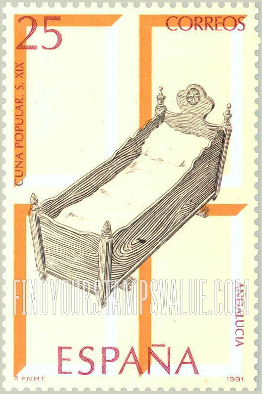 FindYourStampsValue: Antique Furniture: Baby cradle, 19th century