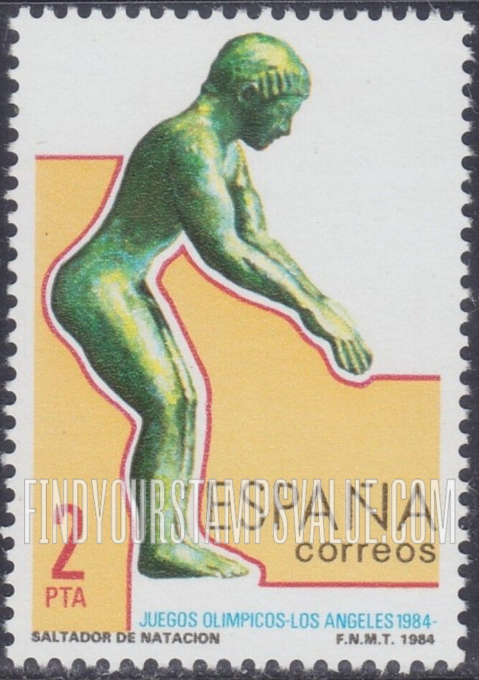 FindYourStampsValue: 1984 Summer Olympics, Greek or Roman sculptures: Diving