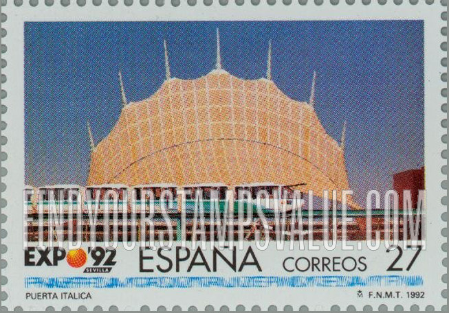 FindYourStampsValue: Expo ’92, Seville: Gate to Italy’s exhibit