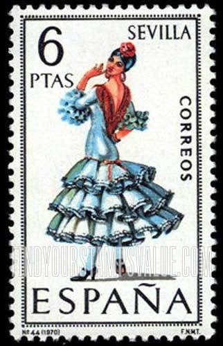 FindYourStampsValue: Regional Costumes Issue: Woman from Seville