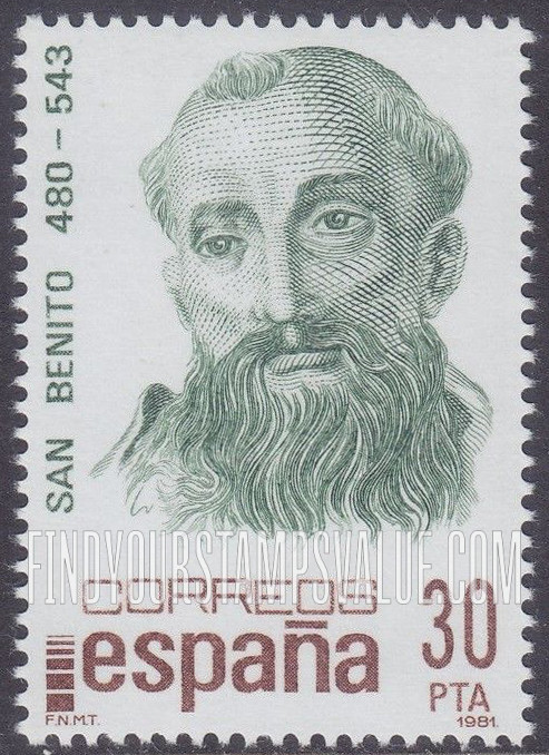 FindYourStampsValue: Famous Men: St. Benedict (480-543), patron saint of Europe