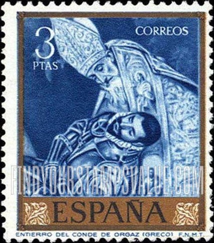 FindYourStampsValue: El Greco Paintings: Burial of Count Orgaz