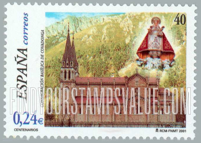 FindYourStampsValue: Covadonga Basilica, Centenary of Consecration