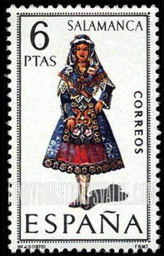 FindYourStampsValue: Regional Costumes Issue: Woman from Salamanca