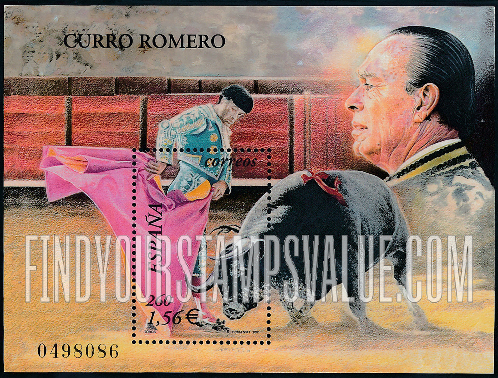FindYourStampsValue: Bullfighter Curro Romero