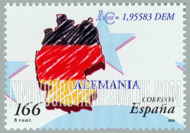 FindYourStampsValue: Introduction of the Euro: Map Germany